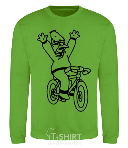 Sweatshirt Grandpa Simpson on his bike orchid-green фото