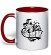 Mug with a colored handle Batman and the mice red фото