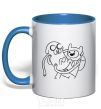 Mug with a colored handle Adventures royal-blue фото