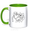 Mug with a colored handle Adventures kelly-green фото