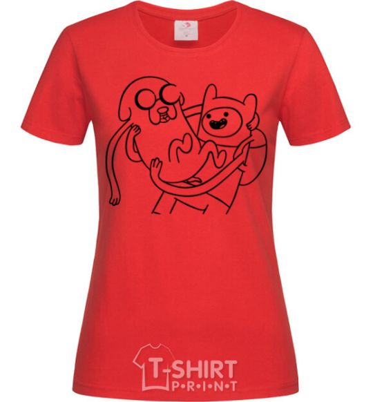 Women's T-shirt Adventures red фото