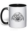 Mug with a colored handle Bat monster black фото