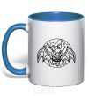 Mug with a colored handle Bat monster royal-blue фото