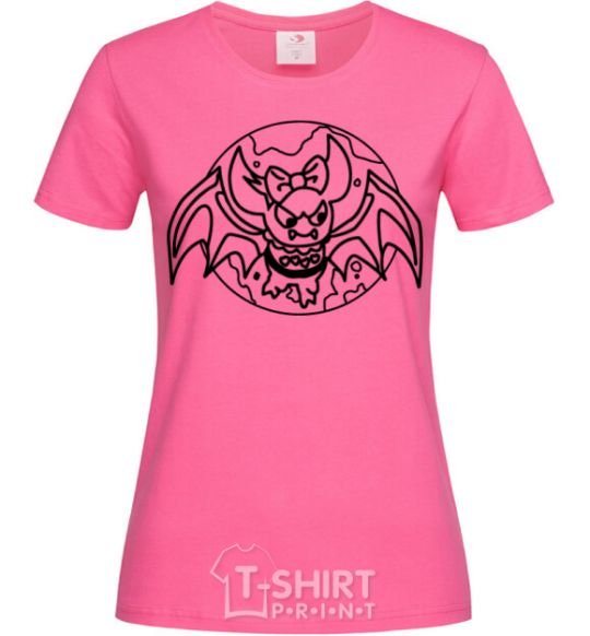 Женская футболка Летучая мышь монстр Ярко-розовый фото