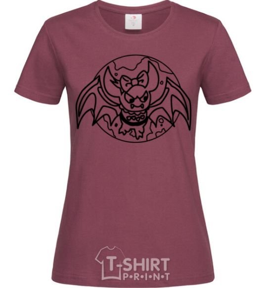 Women's T-shirt Bat monster burgundy фото