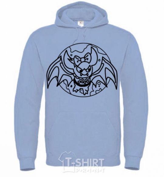 Men`s hoodie Bat monster sky-blue фото