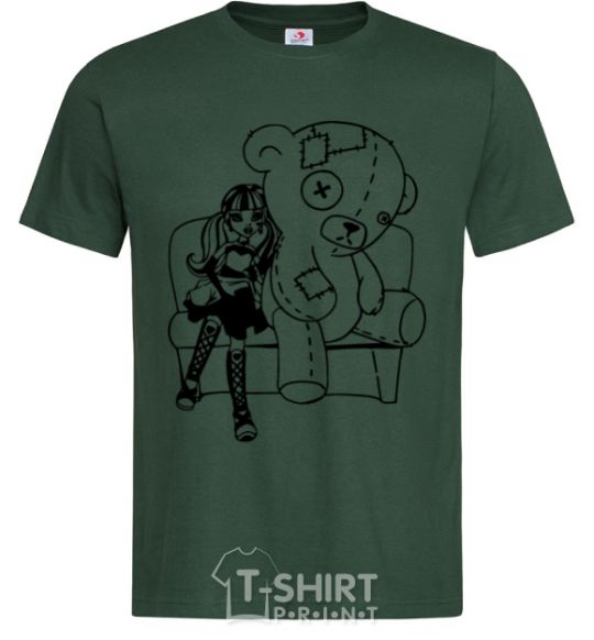 Men's T-Shirt Draculaura and her teddy bear bottle-green фото