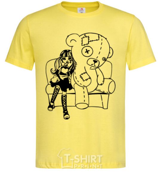 Men's T-Shirt Draculaura and her teddy bear cornsilk фото