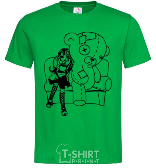 Мужская футболка Дракулаура с мишкой Зеленый фото