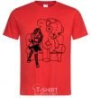 Men's T-Shirt Draculaura and her teddy bear red фото