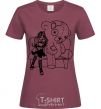 Women's T-shirt Draculaura and her teddy bear burgundy фото