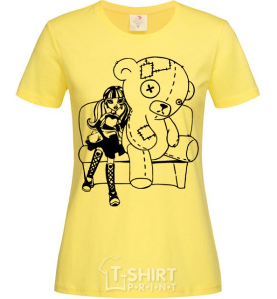 Women's T-shirt Draculaura and her teddy bear cornsilk фото