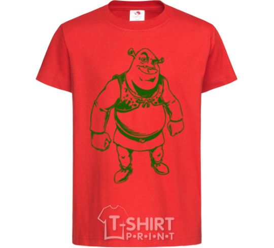 Kids T-shirt Зеленый Шрек red фото