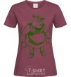 Women's T-shirt Зеленый Шрек burgundy фото