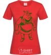 Women's T-shirt Зеленый Шрек red фото