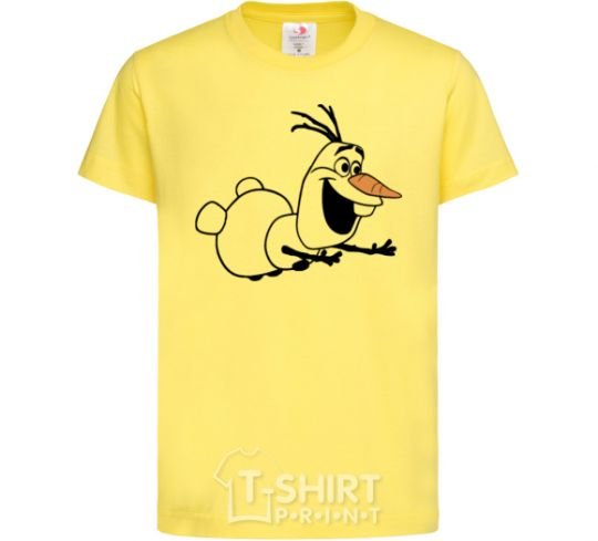 Kids T-shirt Olaf is flying cornsilk фото