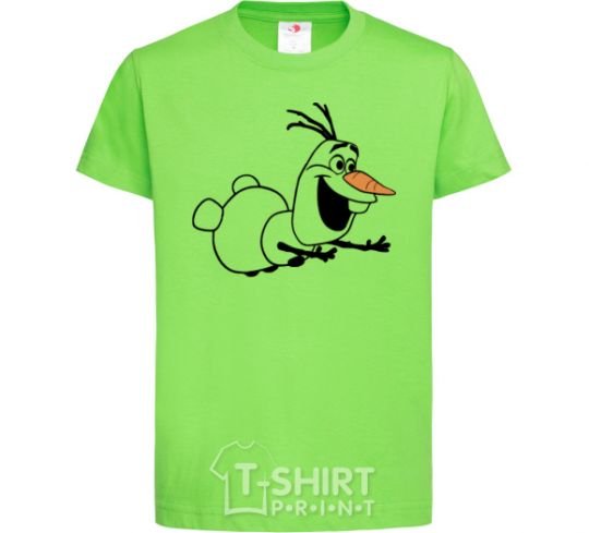 Kids T-shirt Olaf is flying orchid-green фото