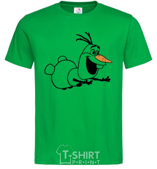 Men's T-Shirt Olaf is flying kelly-green фото