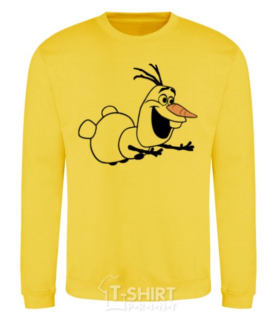 Sweatshirt Olaf is flying yellow фото