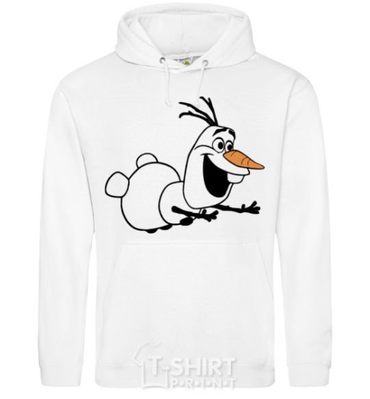 Men`s hoodie Olaf is flying White фото