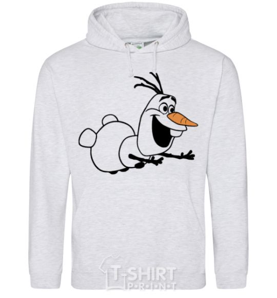 Men`s hoodie Olaf is flying sport-grey фото