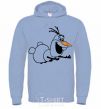 Men`s hoodie Olaf is flying sky-blue фото