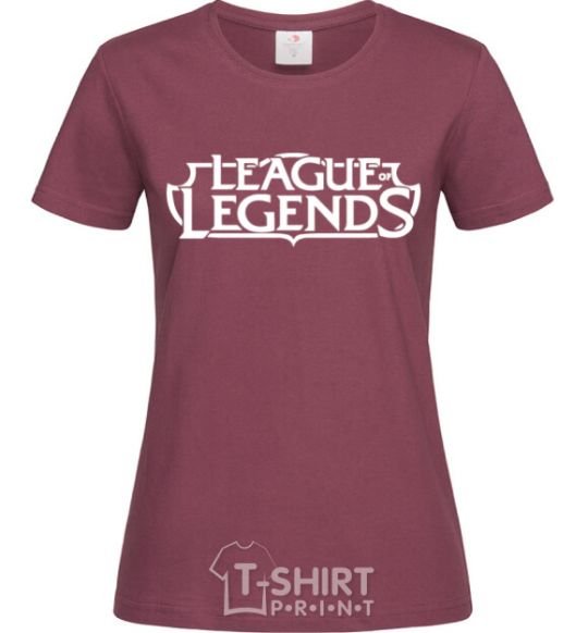 Women's T-shirt League of legends logo burgundy фото