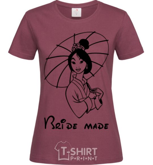 Women's T-shirt Bride made Mulan burgundy фото