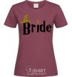 Women's T-shirt Bride hat burgundy фото