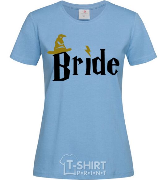 Women's T-shirt Bride hat sky-blue фото