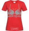 Women's T-shirt Bride squad brassiere silver red фото