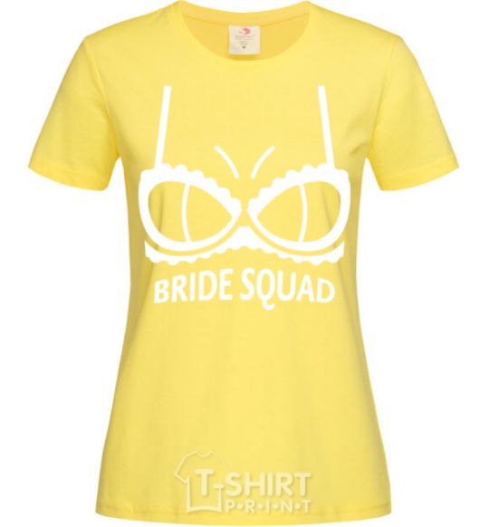 Женская футболка Bride squad brassiere white Лимонный фото