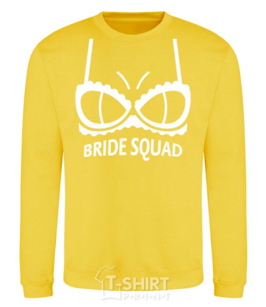 Sweatshirt Bride squad brassiere white yellow фото