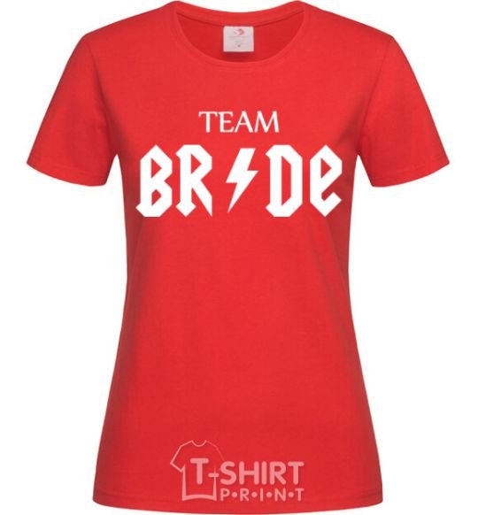 Women's T-shirt Team Bride ACDC red фото
