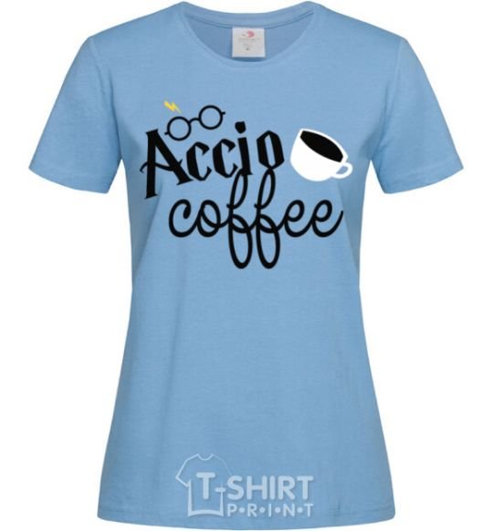 Women's T-shirt Accio coffee sky-blue фото