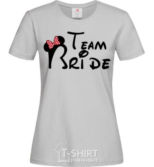 Women's T-shirt Team Bride Mickey grey фото