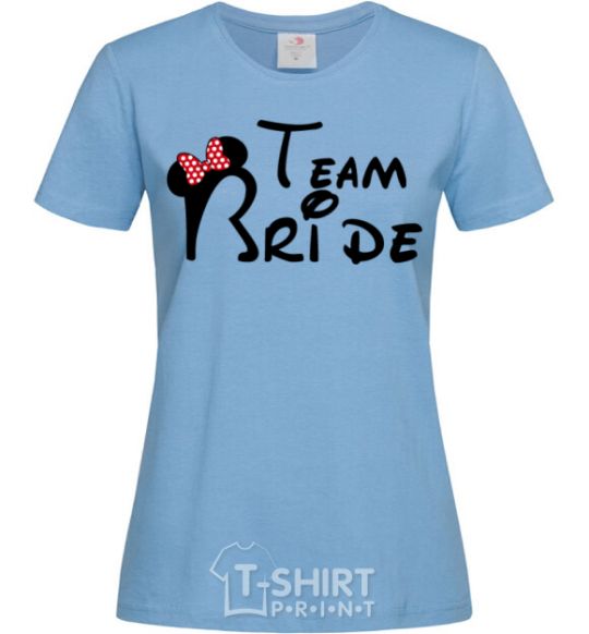 Women's T-shirt Team Bride Mickey sky-blue фото