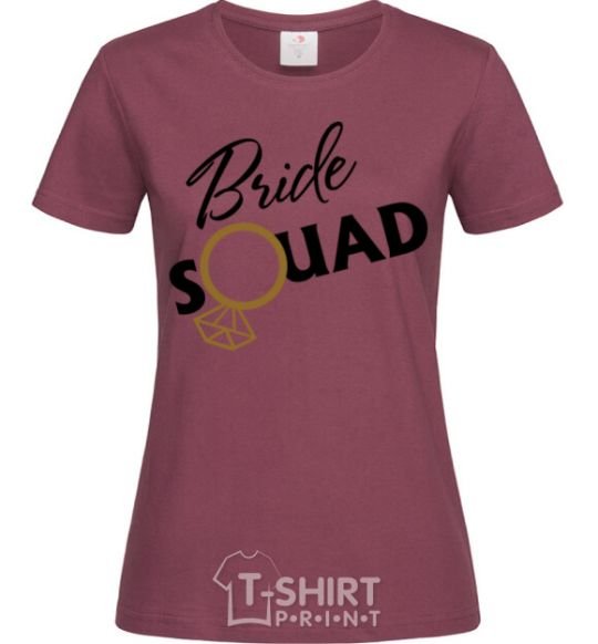 Женская футболка Bride squad brilliant Бордовый фото