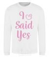 Sweatshirt I said yes pink - heart White фото