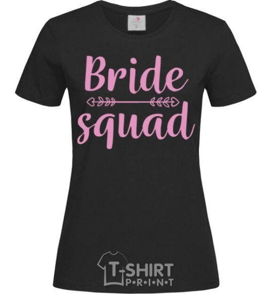 Женская футболка Bride squad pink Черный фото