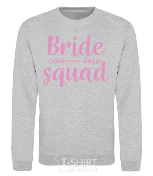 Свитшот Bride squad pink Серый меланж фото