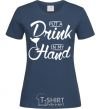 Women's T-shirt Put a drink in my hand navy-blue фото