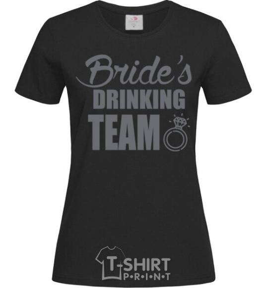 Женская футболка Bride's drinking team Черный фото