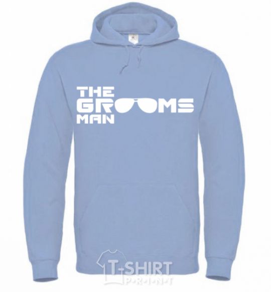 Men`s hoodie The grooms man sky-blue фото