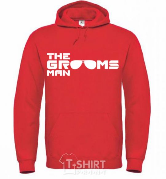 Men`s hoodie The grooms man bright-red фото