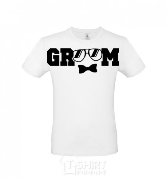 Men's T-Shirt Groom glasses White фото