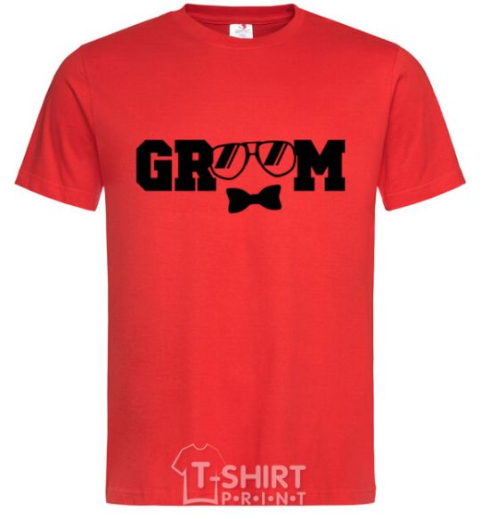 Men's T-Shirt Groom glasses red фото