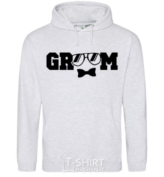 Men`s hoodie Groom glasses sport-grey фото