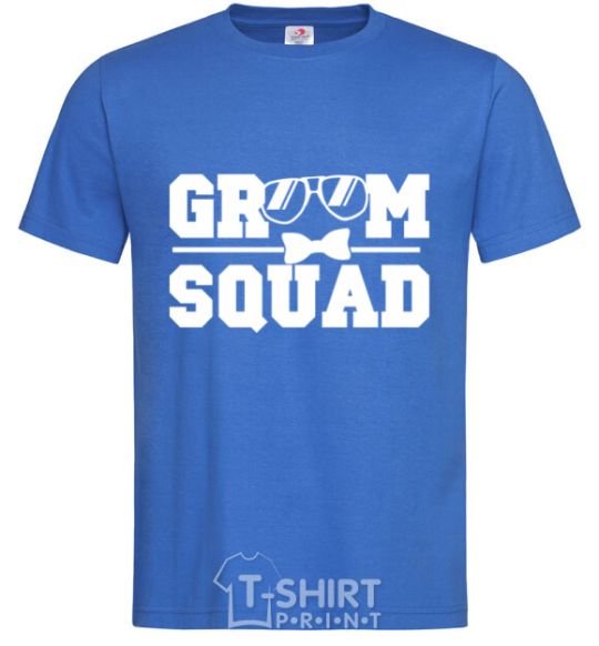 Men's T-Shirt Groom squad glasses royal-blue фото