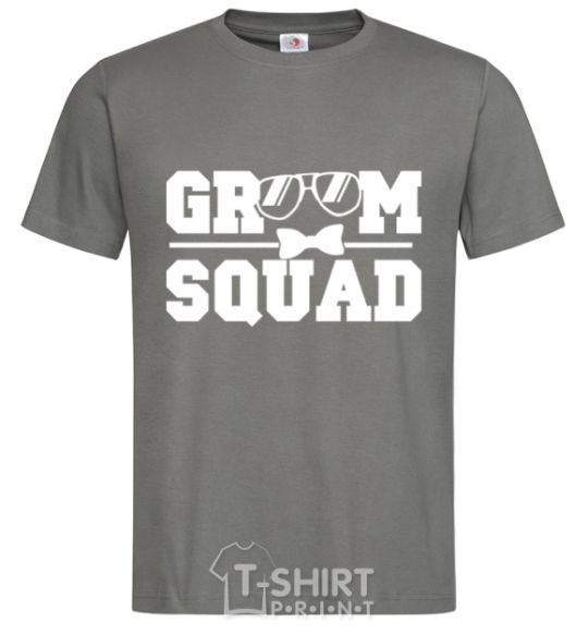 Мужская футболка Groom squad glasses Графит фото